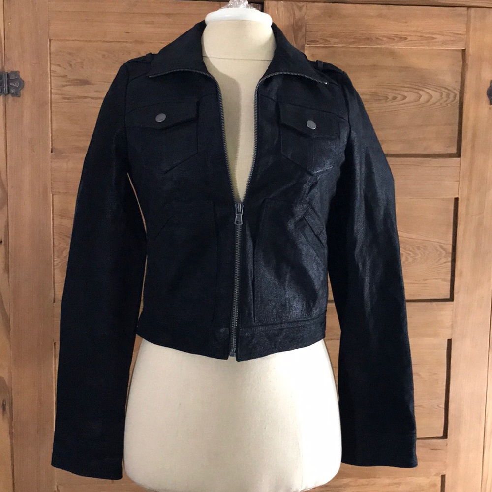 LEVI’S GENUINE BLACK LEATHER MOTO JACKET RIDING GILL APAREL GROUP NEW YORK XS